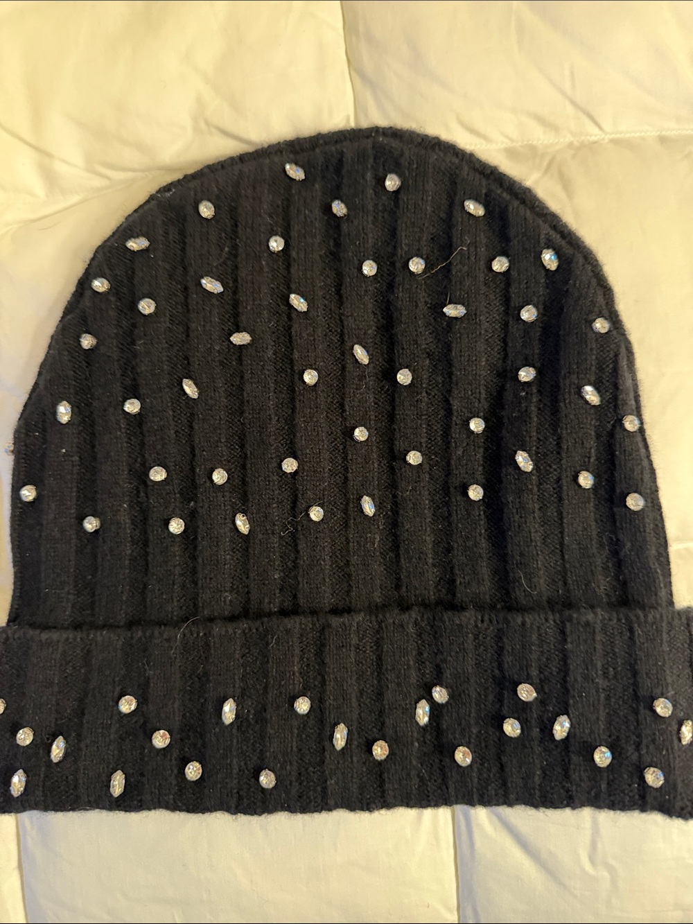Nordstrom Black Women's Wool-Cashmere Embellished Pullover